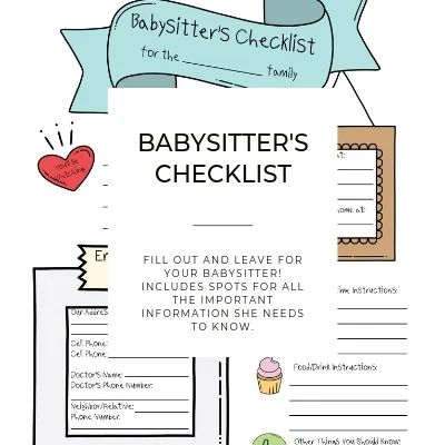 Babysitter's Checklist Printable - The Organization House