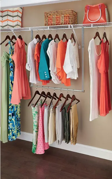 Closet hanging bar extenders make tons of extra space. - TheOrganizationHouse.com